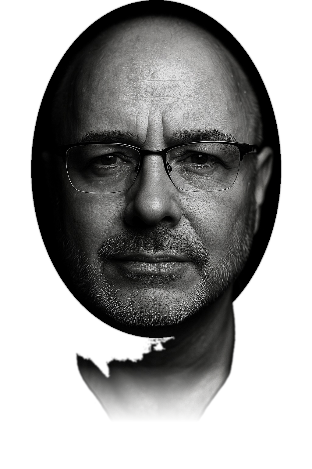 Mark Stancill, black-and-white portrait
